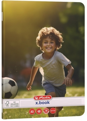 Caiet Herlitz A5, 48 file, dictando, colturi rotunjite, motiv Sports, diverse modele